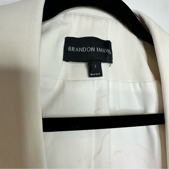 Brandon Maxwell Layered Lapel Suiting Jacket in Ivory - Picture 6 of 14